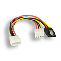 31SA-008P - 5.25 Male to 5.25 Female with SATA 15-Pin Female Power Y Cable, 8in