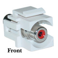324-220WR - Keystone Insert, White, Recessed RCA Female Coupler (Red RCA)
