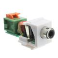 324-410BK - Keystone Insert, White, RCA Female to Balun over twisted pair (Black RCA), Working Distance 350 foot