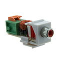 324-410RD - Keystone Insert, White, RCA Female to Balun over twisted pair (Red RCA), Working Distance 350 foot