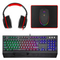 5012-80106 - 4-Piece Gaming Combo Kit, RGB USB Keyboard, RGB Mouse, Mouse Pad, Headset
