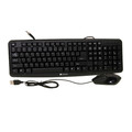 5012-KB155 - Verbatim Slimline Corded USB Keyboard and Mouse Combo, Black, Standard 107 Key
