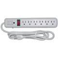 51W1-01206 - Surge Protector, 6 Outlet, Gray, Vertical Outlets, 3 MOV, 540 Joules, EMI / RFI, Power Cord 6 foot
