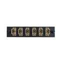 68F3-10060 - LGX Compatible Adapter Plate featuring a Bank of 6 Multimode SC Connectors in Beige for OM1 and OM2 applications, Black Powder Coat