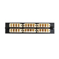 68F3-12160 - LGX Compatible Adapter Plate featuring a Bank of 6 Multimode Quad LC Connectors in Beige for OM1 and OM2 applications, Black Powder Coat