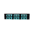 68F3-20060 - LGX Compatible Adapter Plate featuring a Bank of 6 Multimode Duplex SC Connectors in Aqua for OM3 and OM4 10Gbit applications, Black Powder Coat