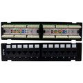 68PP-03012-10 - Wall Mount 12 Port Cat5e Patch Panel, 110 Type, 568A & 568B Compatible, 10 inch