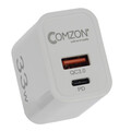 C2054 - Fast USB PD 33 watt & QC3 18 watt Wall Charger Comzon®, Type-C and A ports