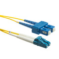 LCSC-01201 - LC/SC Duplex Fiber Optic Patch Cable, OS2 9/125 Singlemode, Yellow Jacket, Blue Connector, 1 meter (3.3 foot)