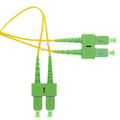 SCSC-01301 - SC/APC OS2 Duplex Fiber Optic Patch Cord, OFNR, Singlemode 9/125, Yellow Jacket, Green Connector, 1 meter (3.3 ft)