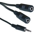 10A1-01206Y - 3.5mm Stereo Y Cable, 3.5mm Male to Dual 3.5mm Stereo Female, 6 foot