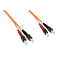 STST-11005 - ST/UPC OM2 Duplex 2.0mm Fiber Optic Patch Cord, OFNR, Multimode 50/125, Orange Jacket, Red/Black Boot, 5 meter (16.5 ft)