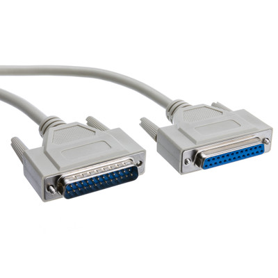 Serial Extension Cable, DB25 Male to DB25 Female, RS-232, 1:1, 50 foot - Part Number: 10D3-01250