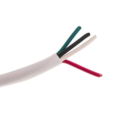Speaker Cable, White, Pure Copper, CMR / riser rated, 14/4 (14 AWG 4 Conductor), 105 Strand / 0.16mm, Pullbox, 500 foot - Part Number: 10G3-491SF