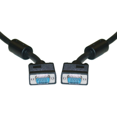 HD15 (SVGA) Male / HD15 (SVGA) Male, Coaxial, with Ferrite Bead, Black, 150 ft - Part Number: 10H1-201150