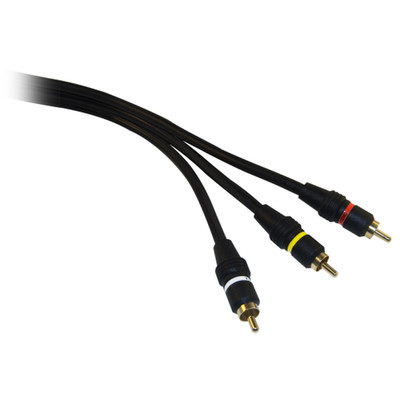High Quality RCA Audio / Video Cable, 3 RCA Male, Gold-plated Connectors, 25 foot - Part Number: 10R2-03125
