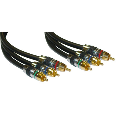 Premium Component Video RCA Cable, 3 RCA Male, 24K Gold Connectors, CL2, 75 foot - Part Number: 10R4-03175