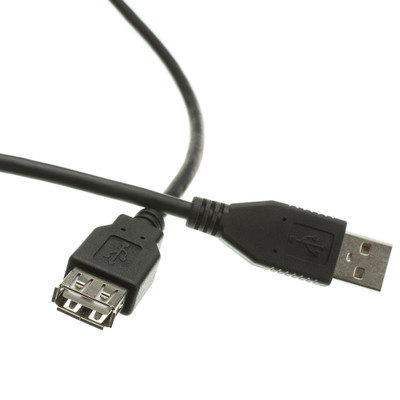 USB 2.0 Extension Cable Black, Type A Male to Type A Female, 15 foot - Part Number: 10U2-02115EBK
