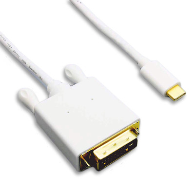USB-C video cable, USB-C device to DVI display, 3 foot, white - Part Number: 10U2-35003