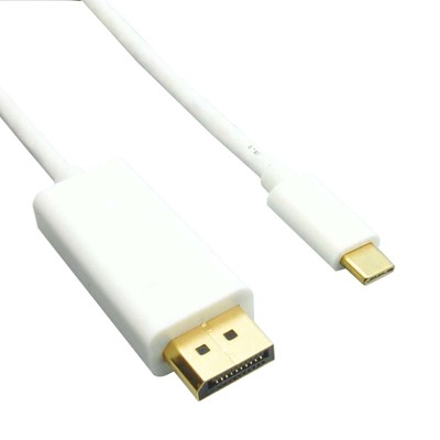 USB-C video cable, USB-C device to DisplayPort display, 6 foot, white - Part Number: 10U2-36006