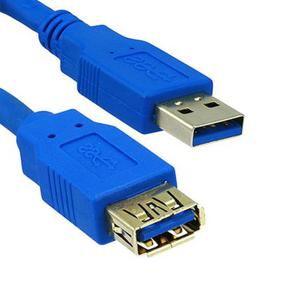USB 3.0 Extension Cable, Blue, Type A Male / Type A Female, 1 foot - Part Number: 10U3-02101E