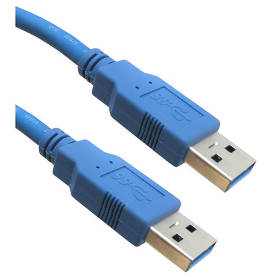 USB 3.0 Cable, Blue, Type A Male / Type A Male, 10 foot - Part Number: 10U3-02110