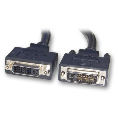 DVI-D Male / DVI-D Female Dual Link Cable, Black, 3 Meter (10 ft) - Part Number: 10V2-07203BK
