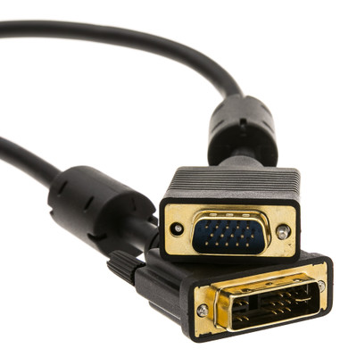 DVI-A to VGA Cable (Analog), Black, DVI-A Male to HD15 Male, 2 meter (6.6 foot) - Part Number: 10V4-05302BK