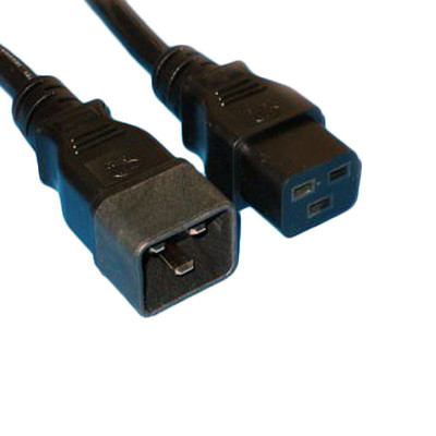 Power Extension Cord, Black, C20 to C19, 12AWG/3C, 20 Amp, 15 foot - Part Number: 10W3-41215