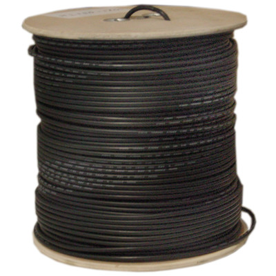 Bulk RG58/AU Coaxial Cable, Black, 20 AWG, Copper Stranded Center Conductor, Braided Shield, Spool, 1000 foot - Part Number: 10X1-022MH