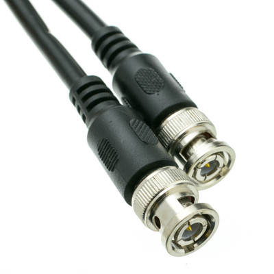 BNC RG59/U Coaxial Cable, Black, BNC Male, 12 foot - Part Number: 10X3-01112