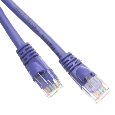 Cat5e Purple Ethernet Patch Cable, Snagless/Molded Boot, 100 foot - Part Number: 10X6-041HD