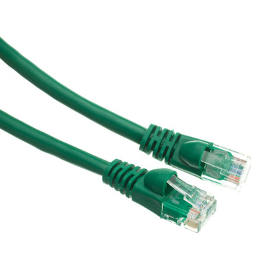 Cat5e Green Copper Ethernet Patch Cable, Snagless/Molded Boot, POE Compliant, 4 foot - Part Number: 10X6-05104
