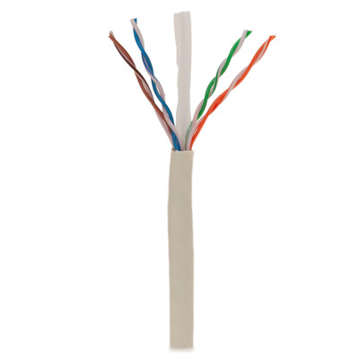 Cat5e Ivory Copper Ethernet Cable, Solid, UTP (Unshielded Twisted Pair), POE Compliant, Pullbox, 500 foot - Part Number: 10X6-092TF