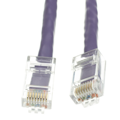 Cat5e Purple Copper Ethernet Patch Cable, Bootless, POE Compliant, 100 foot - Part Number: 10X6-141HD