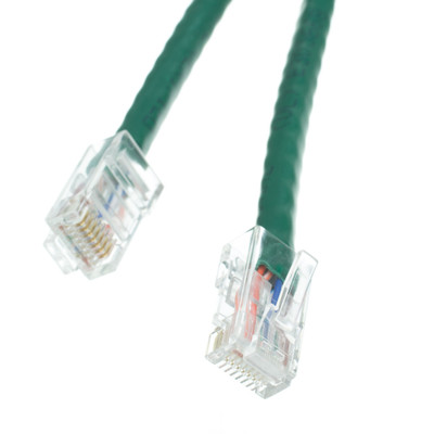Cat5e Green Copper Ethernet Patch Cable, Bootless, POE Compliant, 10 foot - Part Number: 10X6-15110