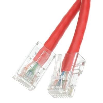 Cat5e Red Copper Ethernet Patch Cable, Bootless, POE Compliant, 6 foot - Part Number: 10X6-17106