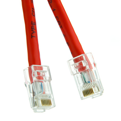 Cat6 Red Copper Ethernet Patch Cable, Bootless, POE Compliant, 2 foot - Part Number: 10X8-17102