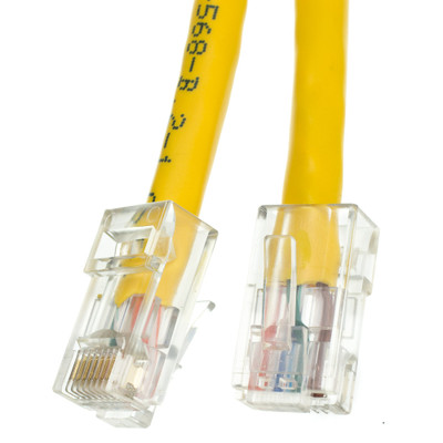 Cat6 Yellow Copper Ethernet Patch Cable, Bootless, POE Compliant, 3 foot - Part Number: 10X8-18103