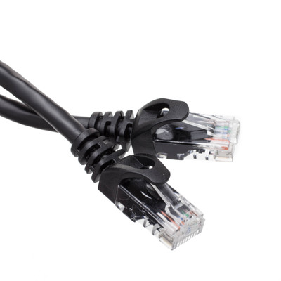 Cat6 Black Copper Ethernet Patch Cable, Finger Boot, POE Compliant, 6 inch - Part Number: 10X8-22200.5