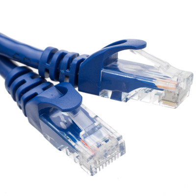 Cat6 Blue Copper Ethernet Patch Cable, Finger Boot, POE Compliant, 100 foot - Part Number: 10X8-261HD
