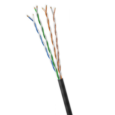 Bulk Slim Cat6 Black Ethernet Cable, 28AWG Stranded Copper, UTP, Spool, 1000 foot - Part Number: 10X8-822MH