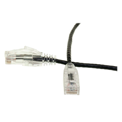 Cat6 Black Slim Ethernet Patch Cable, Snagless/Molded Boot, 15 foot - Part Number: 10X8-82215