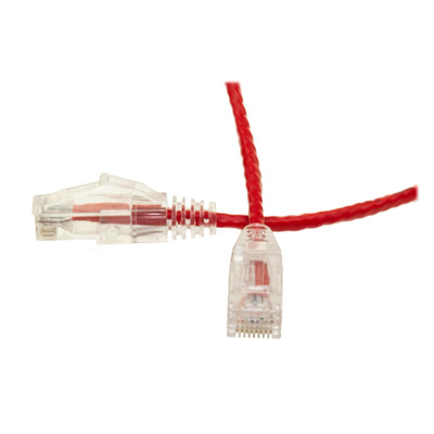 Cat6 Red Slim Ethernet Patch Cable, Snagless/Molded Boot, 3 foot - Part Number: 10X8-87103