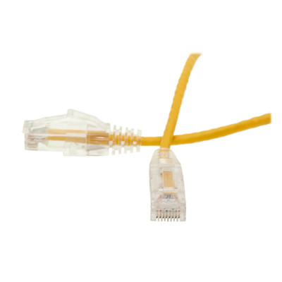 Cat6 Yellow Slim Ethernet Patch Cable, Snagless/Molded Boot, POE Compliant, 10 foot - Part Number: 10X8-88110