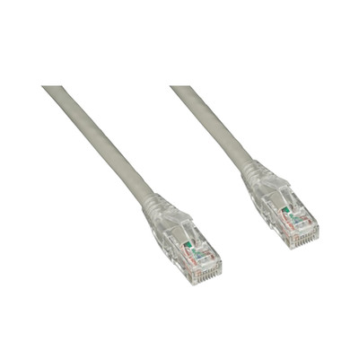 Cat6 Gray Copper Ethernet Patch Cable, Clear Finger Boot, POE Compliant, 25 feet - Part Number: 10X8-92125