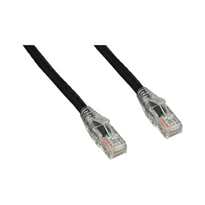 Cat6 Black Copper Ethernet Patch Cable, Clear Finger Boot, POE Compliant, 10 feet - Part Number: 10X8-92210