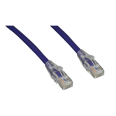 Cat6 Purple Copper Ethernet Patch Cable, Clear Finger Boot, POE Compliant, 6 inch - Part Number: 10X8-94100.5