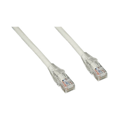 Cat6 White Copper Ethernet Patch Cable, Clear Finger Boot, POE Compliant, 2 feet - Part Number: 10X8-99102