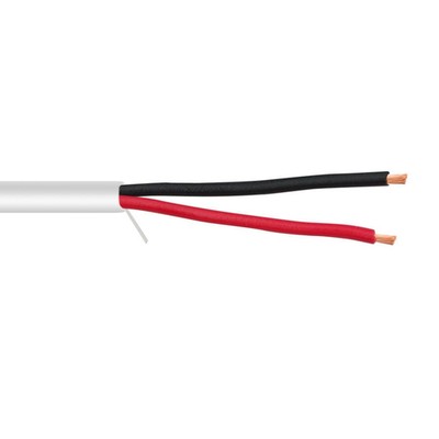 Plenum Speaker Cable, White, Pure Copper, 18/2 (18 AWG 2 Conductor), 7 Strand / 0.386mm, CMP, pullbox, 500 foot - Part Number: 11G1-0291SF